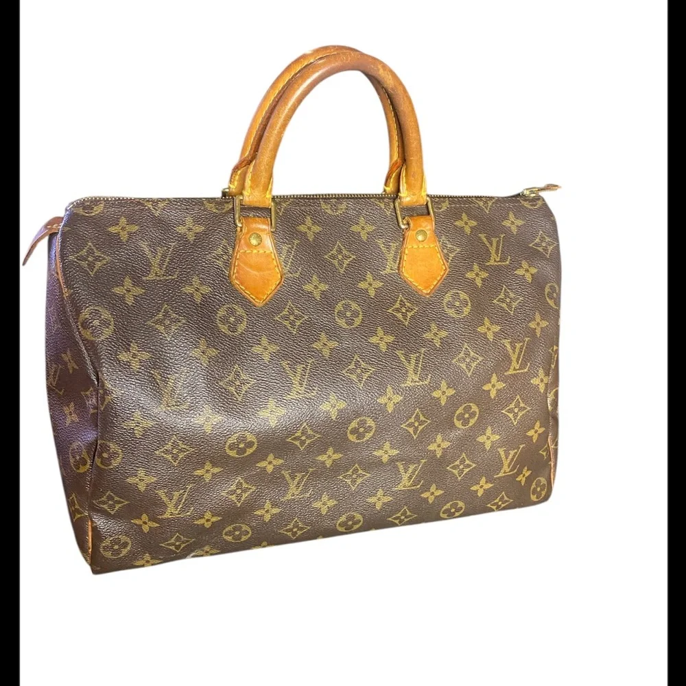 Authentic Vintage Louis Vuitton Monogram Canvas Speedy 35 Handbag -